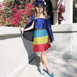 Mary Katrantzou Resort '16 Striped Corset Dress UK 8/US 4 // Rare